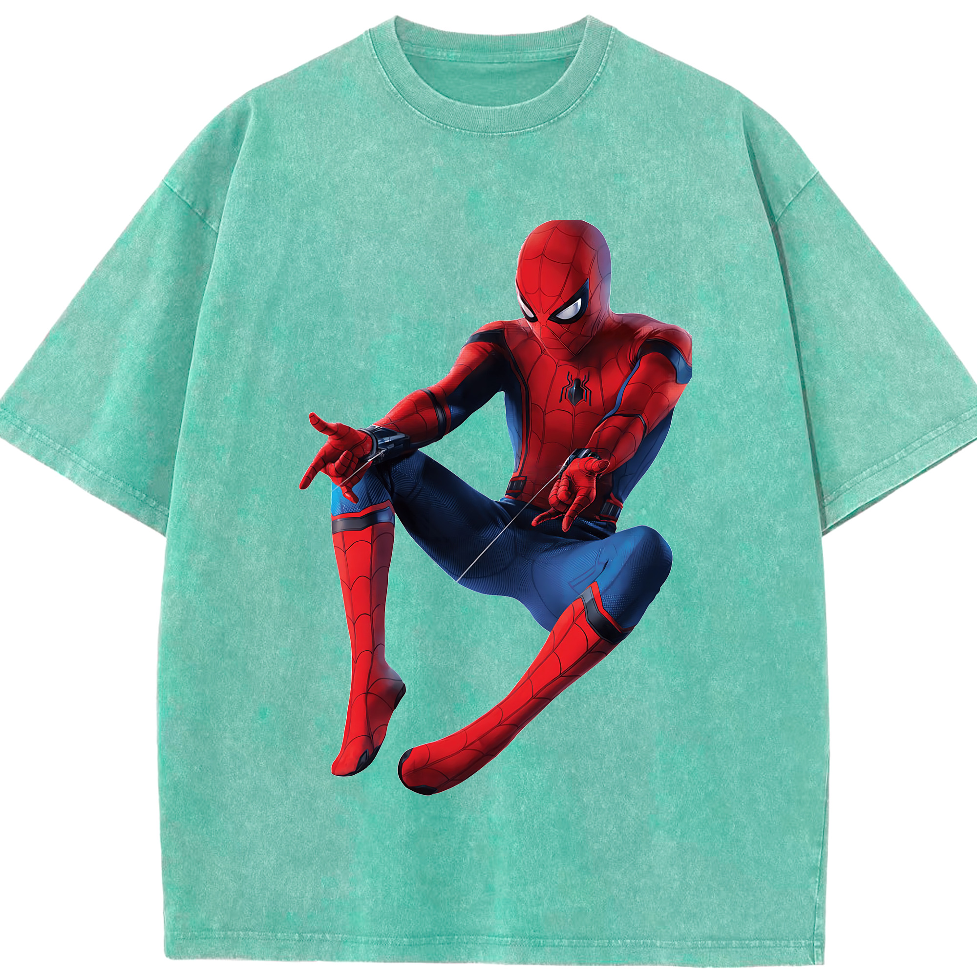 （画像用） Spider Man スパイダーマン 綿100% ヴィンテージ風 半袖Tシャツ（フロントプリント）